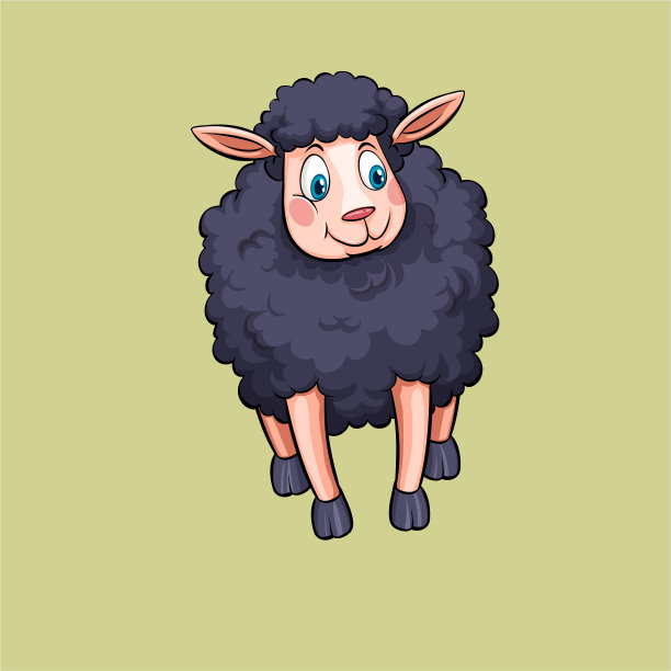 可爱的水彩羊图片下载