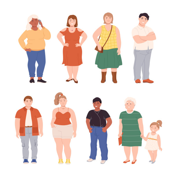 站着的人身材臃肿图片下载