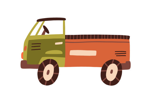 塑料卡车玩具与机舱床和轮子图片下载