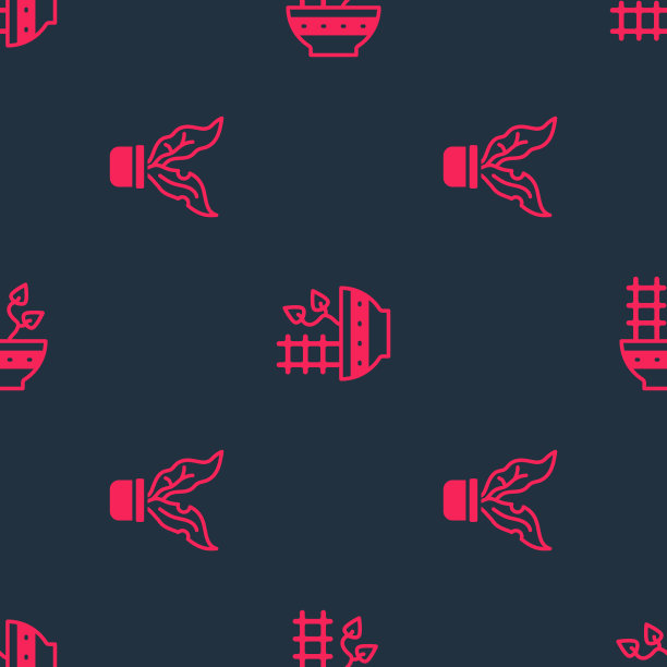 在花盆和无缝模式上种植植物图片下载