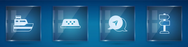 设置船线路径出租车车顶信息图图片下载