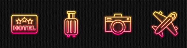 设置行照片相机招牌与文字酒店图片下载