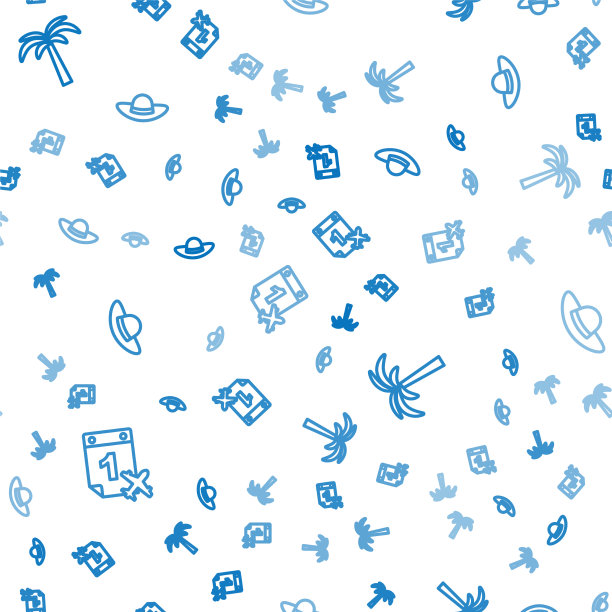 设行历和飞机热带棕榈树图片下载