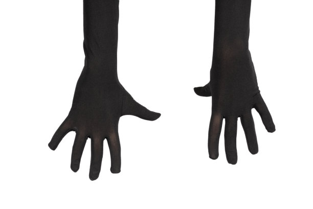 戴着黑色长手套的女人想要或要求某种孤立的东西图片下载