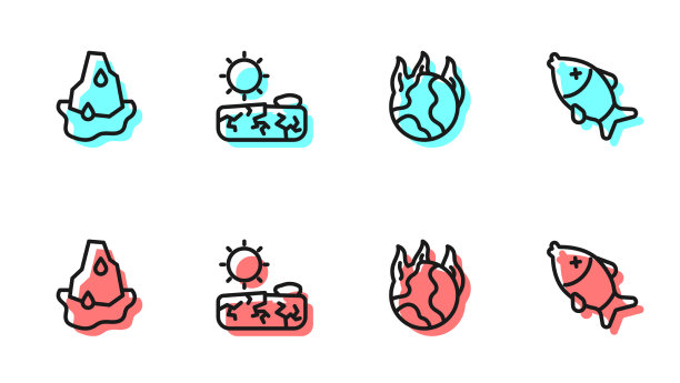 设线全球变暖火冰川融化图片下载