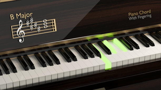 大钢琴与b大调和弦，古典钢琴与键盘和弦图片下载