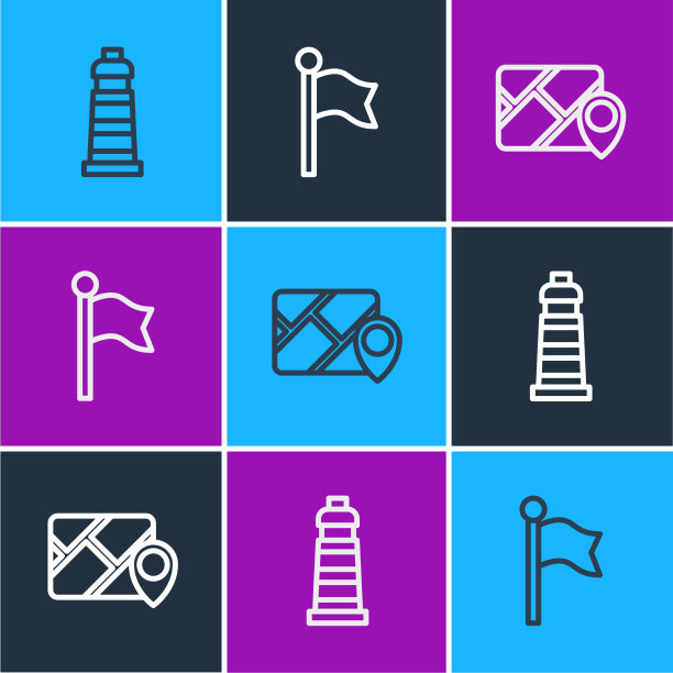 设线灯塔信息图城市地图图片下载