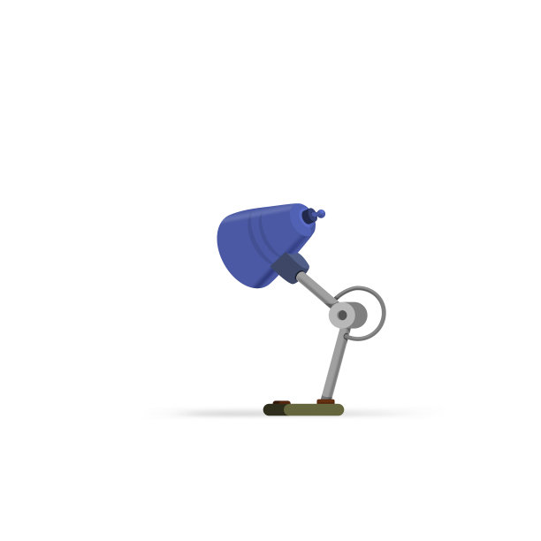 办公室台灯平面卡通风格图片下载