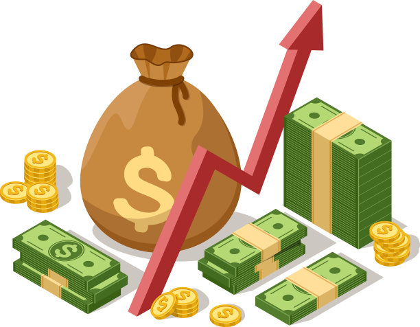 货币投资概念等距增长图图片下载