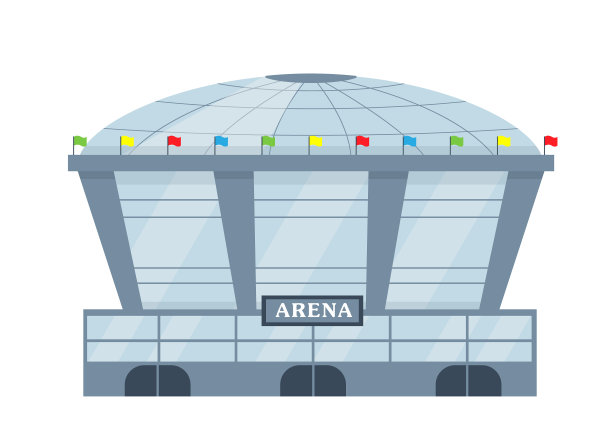 正面的体育馆建筑现代竞技场图片下载