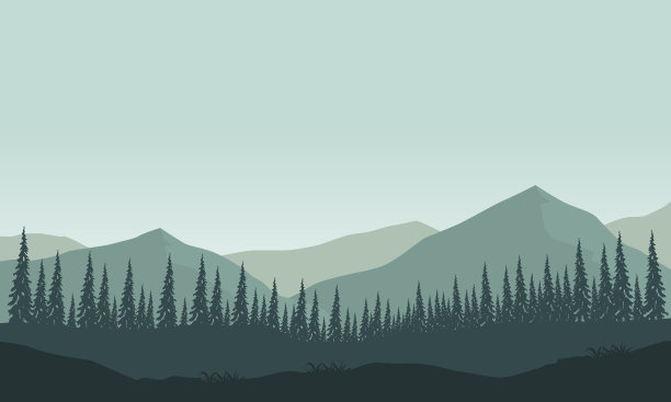 山景与现实的早晨森林图片下载