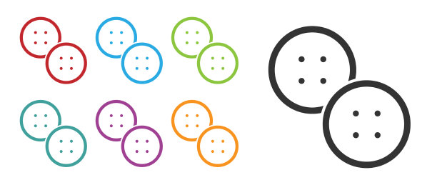 黑色缝纫按钮，衣服图标隔离上图片下载