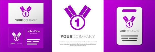 标志型奖章图标孤立在白色背景图片下载