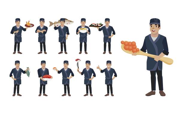 亚洲厨师配日本厨师图片下载