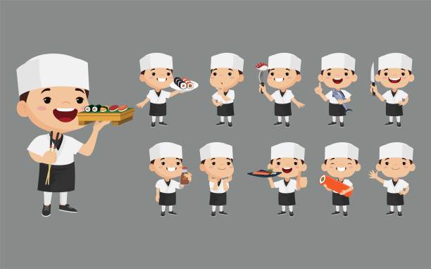 亚洲厨师配日本厨师图片下载