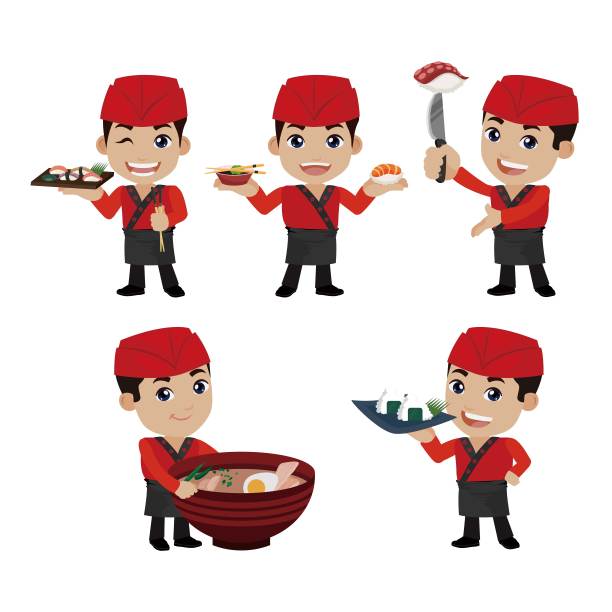 亚洲厨师配日本厨师图片下载