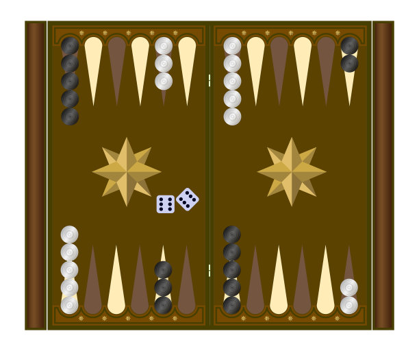 西洋双陆棋游戏。双陆棋游戏的模板。平面风格设计-矢量。图片下载