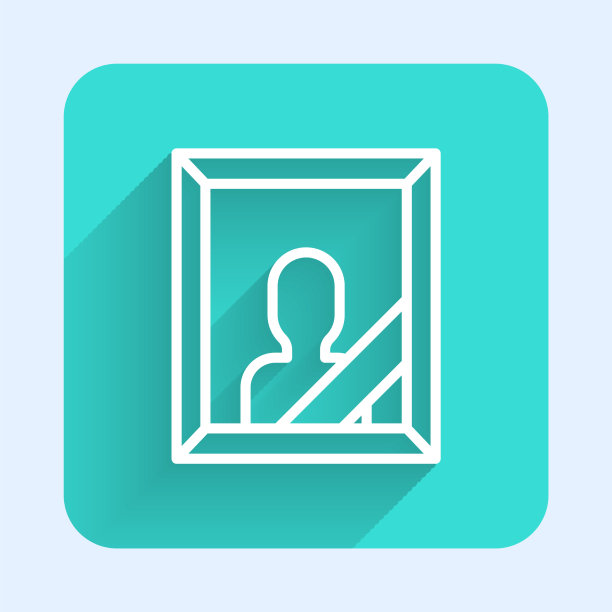 白线哀悼相框与黑丝带图片下载