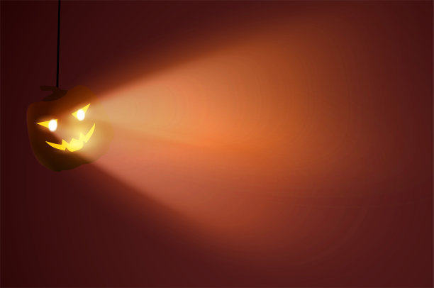 万圣节设计南瓜与眼睛的光从城市背景图片下载