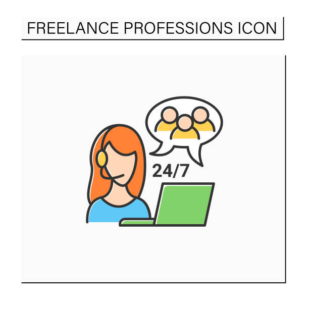 客户服务工作颜色图标图片下载