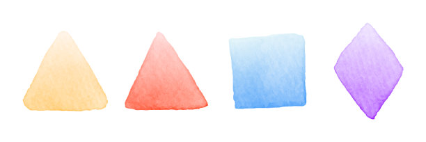 彩色几何水彩污渍。图片下载