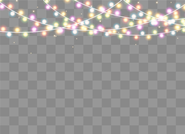 圣诞彩灯，一套圣诞发光的花环。图片下载