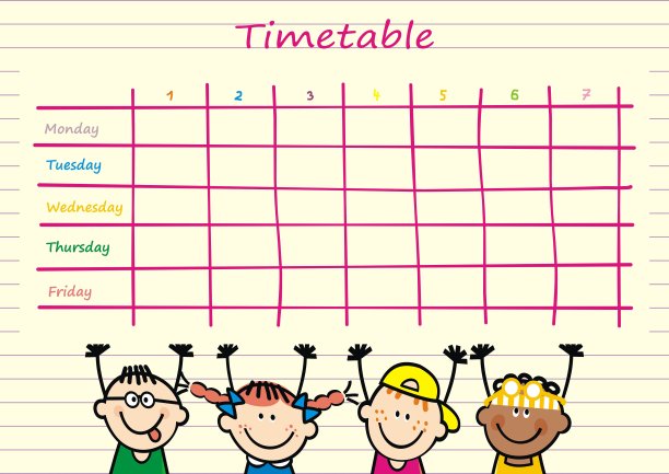 学校的课程表有七节课，每节课。图片下载