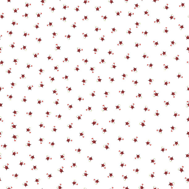 Ditsy瓢虫回到学校矢量无缝模式背景。密集的背景与有趣的分散卡通卡哇伊瓢虫人物手持铅笔，笔记本。重复教育，幼儿园图片下载