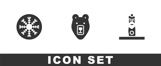 集雪花熊头和斯拉夫异教偶像图片下载