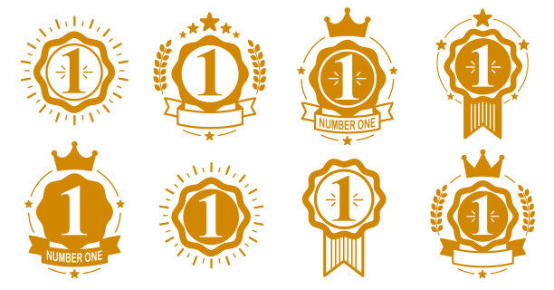 第一名商业成功矢量标签图片下载