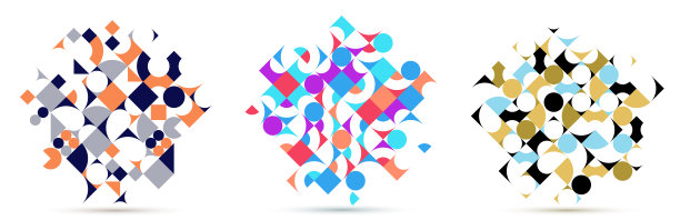 70年代复古风格的抽象几何背景矢量素材图片下载