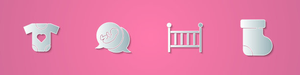 设置剪纸，布条，婴儿床，摇篮和图片下载