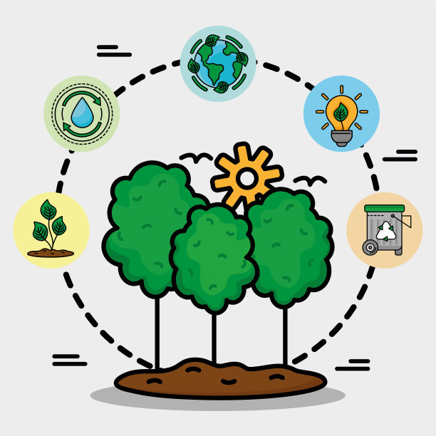 生态森林与图标图片下载