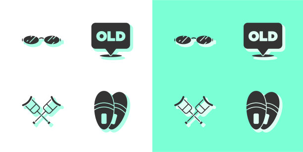 固定拖鞋，眼镜，拐杖或拐杖图片下载