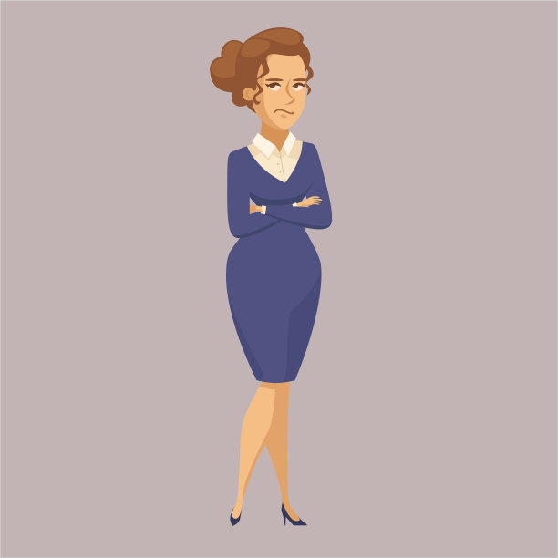 办公室女职员摆出插图图片下载