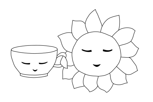 快乐杯的轮廓和握柄的太阳图片下载