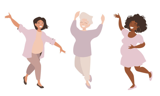 一群快乐的孕妇在欢乐中起舞图片下载