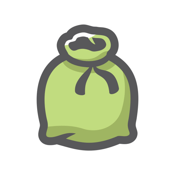 帆布绿袋图标卡通图片下载