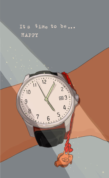 手戴手表那就是快乐的时候了图片下载