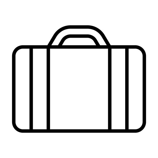 袋旅行与大纲风格的单一图标图片下载