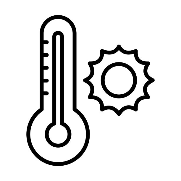 夏季高温单色轮廓图标图片下载