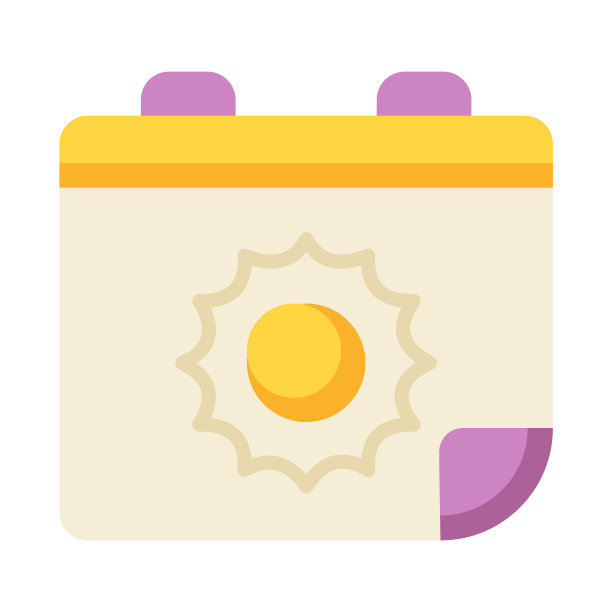 夏季日期时间单孤立的图标图片下载