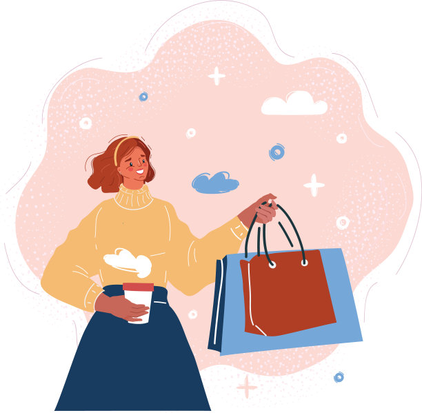 拿着购物袋的女人图片下载