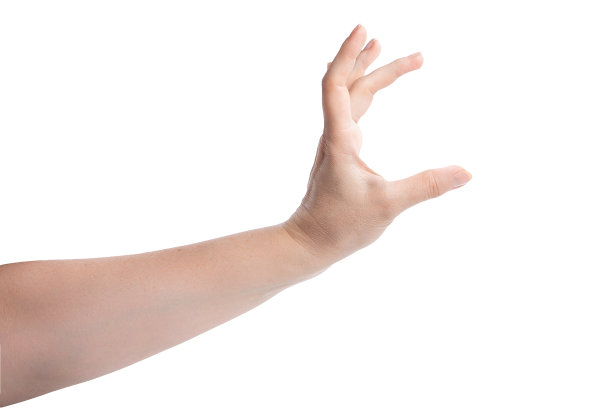 手显示大小手势孤立在白色背景上图片下载