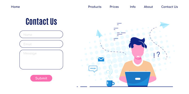 联系我们网页设计模板在平面风格图片下载