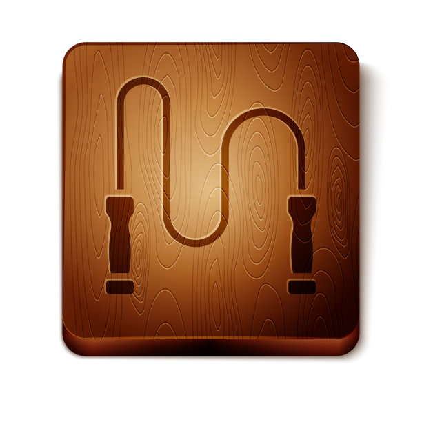 棕色跳绳图标孤立在白色背景图片下载