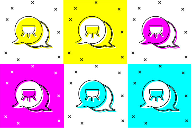 设置乳腺图标隔离的颜色背景图片下载