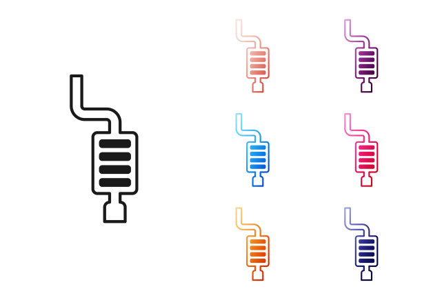 黑色汽车消音器图标隔离在白色图片下载