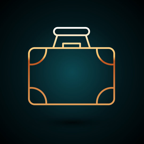 金线公文包和金钱图标隔离上图片下载