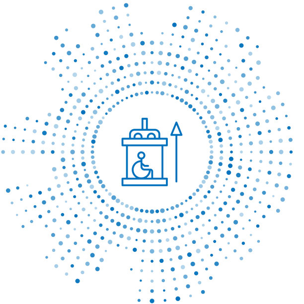 蓝色线电梯禁用图标隔离图片下载